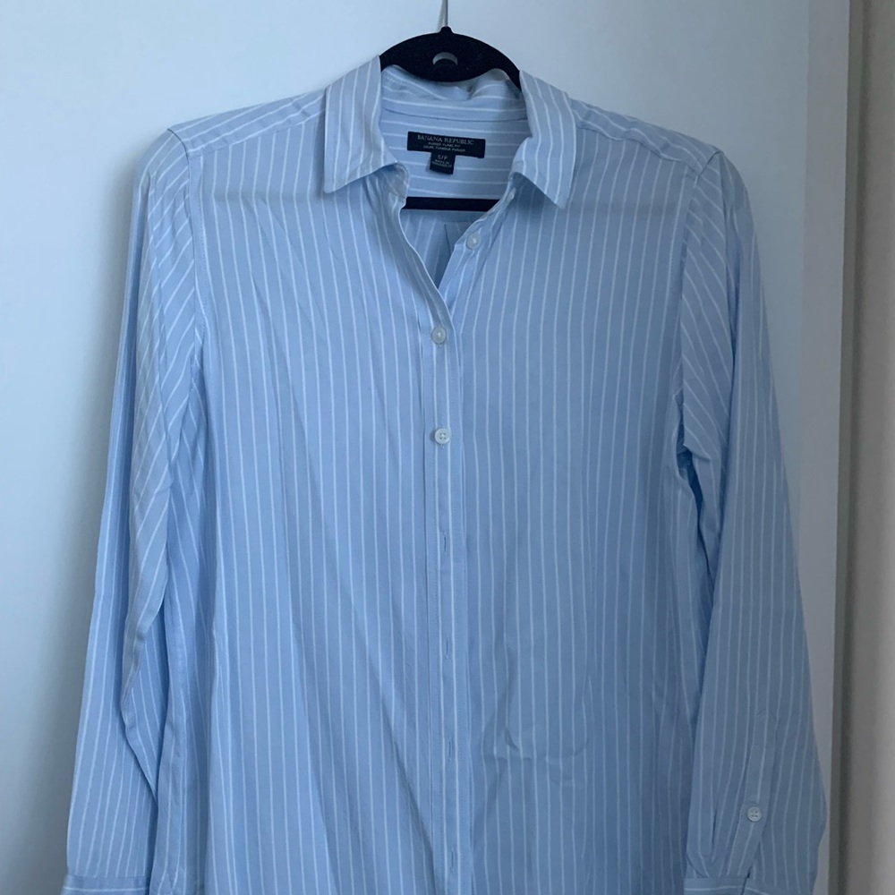Banana Republic Pinstripe Dress Shirt - Tunic Fit